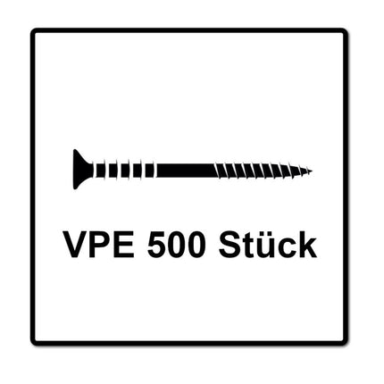 SPAX Vis d'ajustement 6,0 x 90 mm - Filetage avec rainures de maintien - Tête plate - T-STAR Plus - 4Cut - WIROX - 500pcs. (5x 161010600903)