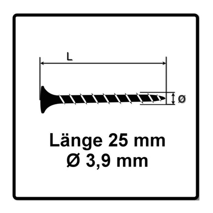 SPAX GIX-B Schnellbauschrauben 3,9 x 25 mm 5000 Stk ( 5x 1891170390256 ) Vollgewinde Trompetenkopf Nadelspitze Kreuzschlitz H2