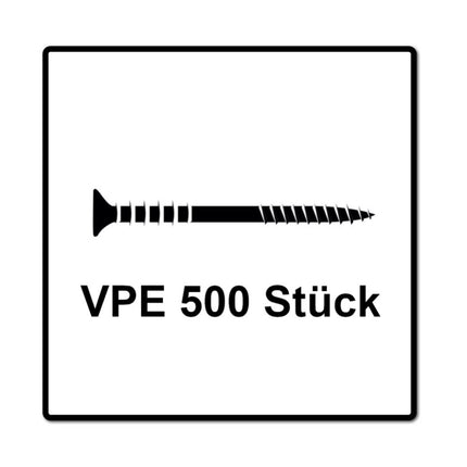 Vis de réglage SPAX 6,0 x 100 mm 500 pièces (5x 161010601005) filetage de réglage avec rainures de retenue tête plate T-STAR Plus 4Cut WIROX