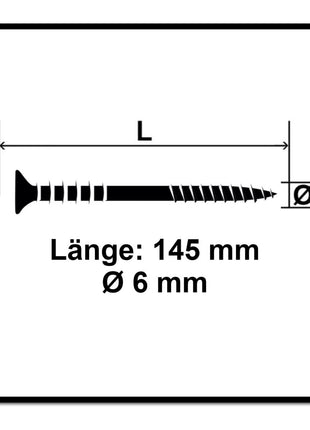 SPAX Justierschraube 6,0 x 145 mm 500 Stk ( 5x 161010601455 ) Justiergewinde mit Halterillen Flachkopf T-STAR Plus 4Cut WIROX - Toolbrothers