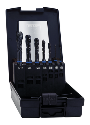 Exact HM7 Maschinengewindebohrer Sortiment 7 tlg. M3 - M12 ( 43654 ) HSS-E VAP 35° RSP metrisch für Edelstahl - Toolbrothers