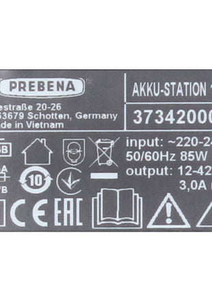 Prebena Akku Station 12-36 Quick Charger 12 - 36 Volt - AIR COOLED - CAS System