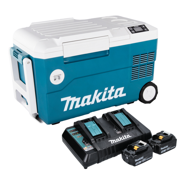Makita DCW 180 PT Compressore refrigerante e riscaldatore a batteria 36 V ( 2x 18 V ) 20 L + 2x batteria 5,0 Ah + doppio caricabatterie