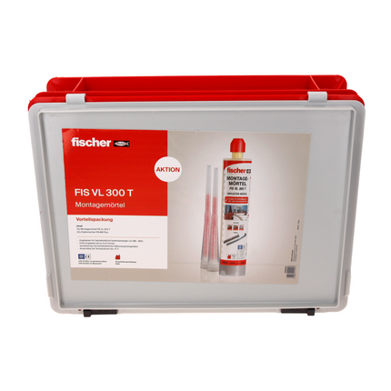 Fischer FIS VL 300 T Malta da installazione bicomponente, vinilestere ( 558724 ) + 10x Cartucce + 20x Miscelatori statici + Cassetta HWK K