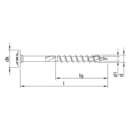 HECO TOPIX plus Viti per legno professionali 8,0 x 200 mm, 50 pz. ( 61319 ) - parzialmente filettata, testa bombata, T-Drive, zincata blu, A3K