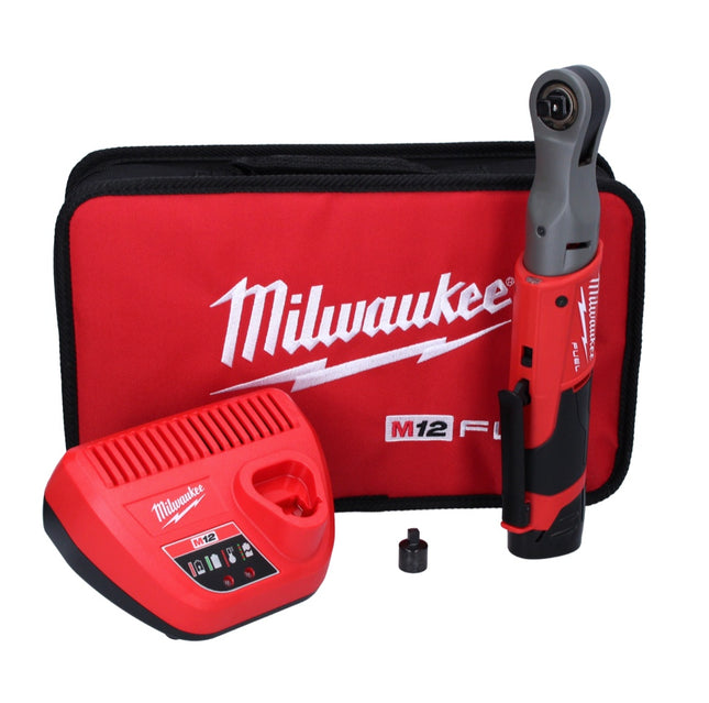 Milwaukee M12 FIR38-201B Clé à cliquet à batterie 12 V 75 Nm 3/8" ( 4933459798 ) brushless + 1x Batterie 2.0 Ah + Chargeur + Sacoche