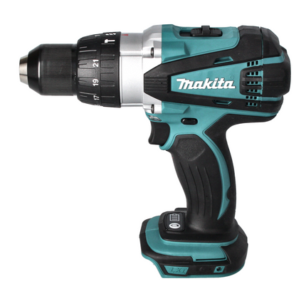 Makita DHP 458 RF1 Perceuse-visseuse à percussion sans fil 18 V 91 Nm + 1x Batterie 3,0 Ah + Chargeur + Jeu d'embouts - 40 pièces