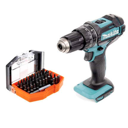 Makita DHP 482 Z Akku Schlagbohrschrauber 18 V 62 Nm + 44 tlg. Bit Set  - ohne Akku, ohne Ladegerät