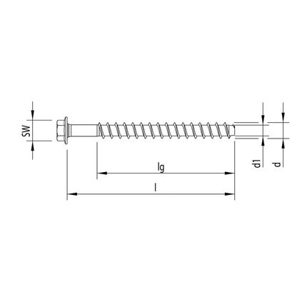HECO MULTI MONTI plus SS Vite di ancoraggio 10,0 x 140 mm - 25 pz. ( 48457 ) Vite per calcestruzzo, testa esagonale zincata blu, A2K