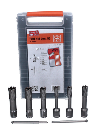 FEIN HM Ultra 50 Set frese a corona 8 pz. ( 63127276020 ) 3/4" Weldon 12 - 22 mm