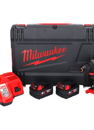 Taladro percutor inalámbrico Milwaukee M18 BLPD2-402X 18 V 82 Nm sin escobillas + 2x baterías 4,0 Ah + cargador + caja HD