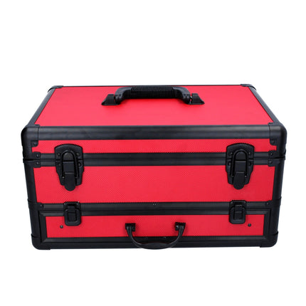 Toolbrothers TX Coffret de transport en aluminium rouge pour visseuse à percussion et Perceuse visseuse à percussion sans fil  + Set de forets, 70 pcs. + Insert cubique en mousse
