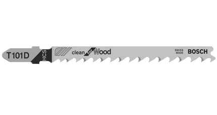 Bosch T 101 D Stichsägeblätter Clean for Wood für Holz - 100 Stück, progressive Zahnausführung, für Stichsägen mit T-Schaft-Aufnahme - Toolbrothers