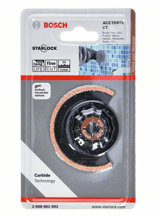 Bosch ACZ 70 RT5 Schmalschnitt Segmentsägeblatt Starlock Carbide-RIFF 70 mm VPI1 ( 2608661692 )