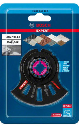 Bosch EXPERT Multi Material ACZ 105 ET Lame de scie segment Starlock 105 mm - 1 pièce (2608664208) Carbure