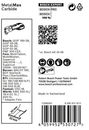 Bosch EXPERT PAIZ 32 AIT Lama per tagli dal pieno Starlock Plus / 32 x 50 mm - 10 pz. ( 2608900020 )