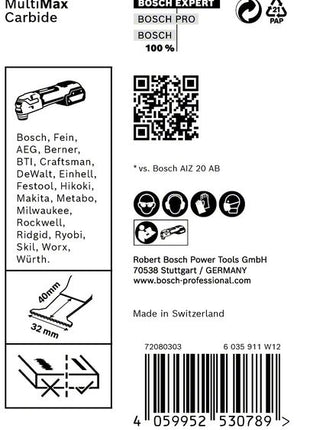 Bosch EXPERT MultiMax AIZ 32 APIT Tauchsägeblatt Starlock 32 x 40 mm 10 Stk. ( 2608900026 ) Carbide Multi Material - Nachfolger von 2608664216