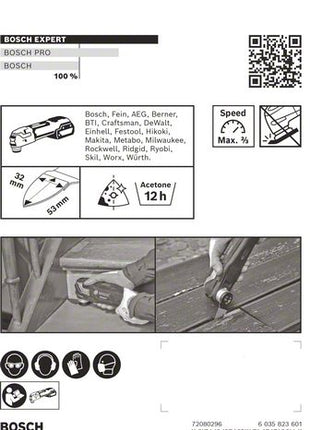 Bosch Expert AVZ 32 RT10 Schleiffinger Starlock 32 x 50 mm ( 2608900039 ) Carbide Technology für Multifunktionswerkzeuge