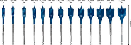 Bosch EXPERT SelfCut Speed ​​Jeu de forets de fraisage plats 10 - 32 mm - 13 pièces (2608900336) pour le bois