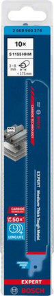 Bosch EXPERT Medium Lames de scie sabre Thick Tough Metal S 1155 HHM 225 mm - 10 pièces (2608900376)
