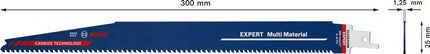 Bosch Expert Lama per sega universale S 1256 XHM Multi Material 300 mm 10 pz. ( 2608900395 ) Carbide Technology