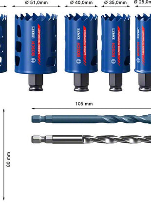 Bosch Expert Tough Material Lochsägen Set 22 - 68 mm 9 tlg. ( 2608900446 ) Carbide Universal - Toolbrothers