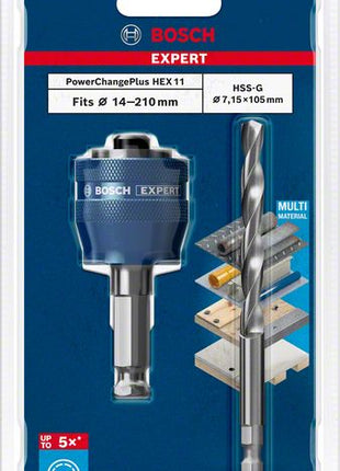 Bosch EXPERT Power Change Plus Hex 11 Adapter 7.15 x 105 mm HSS-G drill bit ( 2608900527 ) multi-material carbide - successor to 2608594258