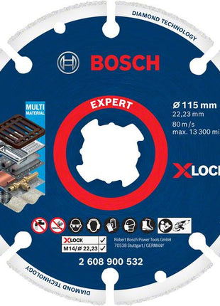 Bosch EXPERT Diamond Metal Wheel X-LOCK Trennscheibe 115 x 22,23 mm 1 Stk. ( 2608900532 ) Diamond Technology - Toolbrothers