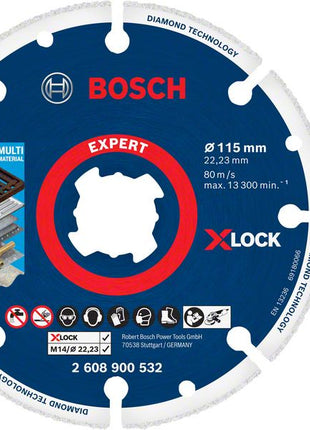 Bosch EXPERT Diamond Metal Wheel X-LOCK Trennscheibe 115 x 22,23 mm 1 Stk. ( 2608900532 ) Diamond Technology - Toolbrothers