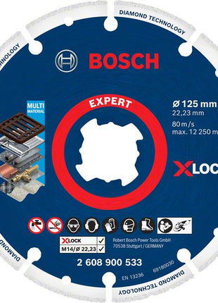 Bosch X-LOCK Diamant Metallscheiben Trennscheibe 125 x 22,23 mm ( 2608900533 ) Expert 1 Stk. für X-LOCK Winkelschleifer - Toolbrothers