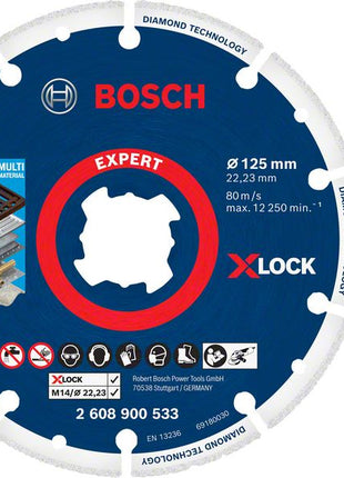 Bosch X-LOCK Diamant Metallscheiben Trennscheibe 125 x 22,23 mm ( 2608900533 ) Expert 1 Stk. für X-LOCK Winkelschleifer - Toolbrothers