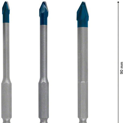 Bosch EXPERT HardCeramic HEX-9 jeu de forets 5,0 - 8,0 x 90 mm - 3 pièces (2608900595) Technologie carbure