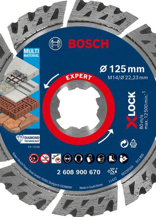 Bosch EXPERT Multi Material Diamant Trennscheibe 125 x 22,23 x 2,4 mm X-LOCK ( 2608900670 ) - Nachfolger von 2608615161 - Toolbrothers