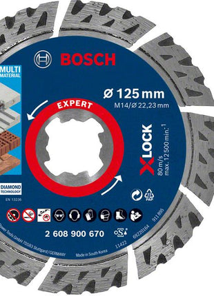 Bosch EXPERT Multi Material Diamant Trennscheibe 125 x 22,23 x 2,4 mm X-LOCK ( 2608900670 ) - Nachfolger von 2608615161 - Toolbrothers