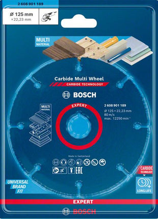 Bosch EXPERT Carbide Multi Wheel Trennscheibe 125 x 22.23 mm ( 2608901189 ) - Nachfolger von 2608623013 - Toolbrothers