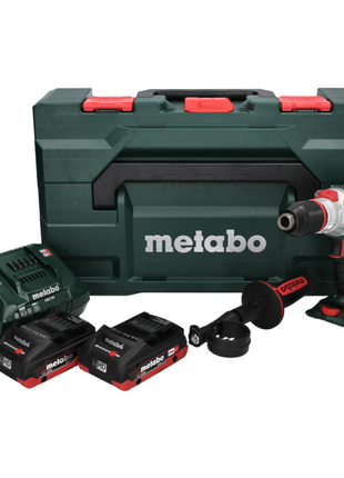 Metabo SB 18 LTX BL I Perceuse à percussion sans fil 130 Nm 18 V Brushless + 2x Batteries 4,0 Ah + Chargeur + Coffret metaBOX + Set d'embouts 32 pcs.