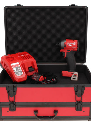 Milwaukee M18 FID2-201FC TX Visseuse à choc sans fil 1/4" 226 Nm 18V  + 1x Batterie 2,0 Ah + Chargeur + Coffret TX