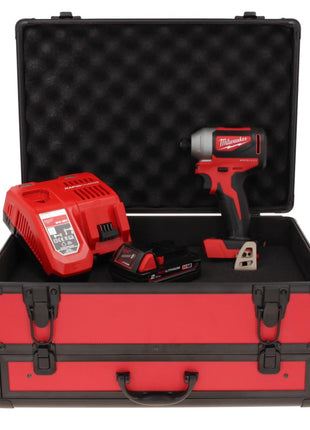 Milwaukee M18 BLID2-201FC TX Visseuse à percussion sans fil 180 Nm 1/4" 18V Brushless + 1x Batterie 2,0 Ah + Chargeur + Coffret TX