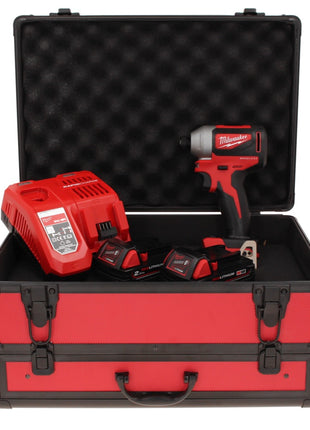 Milwaukee M18 BLID2-202FC TX Atornillador de impacto inalámbrico 18 V 180 Nm 1/4" sin escobillas + 2x batería 2.0 Ah + cargador + maletín TX