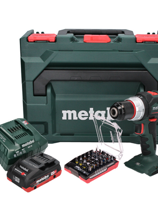Metabo SB 18 LT BL Perceuse à percussion sans fil 75 Nm 18V Brushless + 1x Batterie 4,0 Ah + Chargeur + Coffret MetaBOX + Set d'embouts 32 pcs.