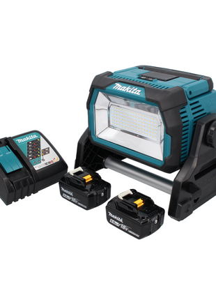 Makita DML 809 RG Cordless LED construction spotlight 18 V 10000 lm + 2x rechargeable battery 6.0 Ah + charger