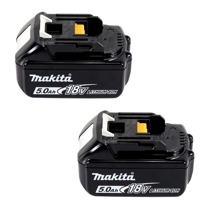 Makita Power Source Kit 18 V avec - 2x Batteries BL 1850 B 5,0 Ah (2x 197280-8) + Chargeur rapide multi DC 18 RE (198720-9) + Makpac