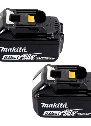 Kit de fuente de alimentación Makita 18 V con 2 baterías BL 1850 B 5,0 Ah (197280-8) + cargador doble DC 18 SH (199687-4) + Makpac
