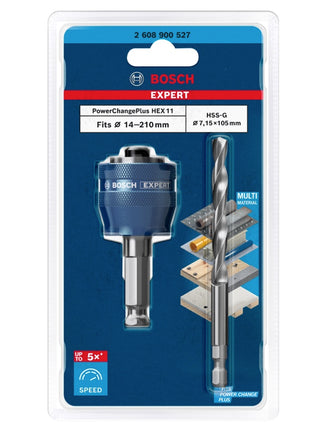 Bosch EXPERT Power Change Plus Hex 11 Adapter 7.15 x 105 mm HSS-G drill bit ( 2608900527 ) multi-material carbide - successor to 2608594258