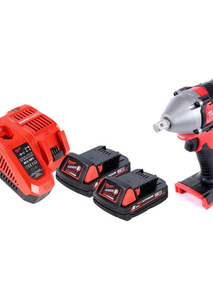 Milwaukee M18 BIW12-202FC Akku Schlagschrauber 18 V 240 Nm 1/2" + 2x Akku 2,0 Ah + Ladegerät