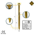 FORTE Tools Universal Holzschraube 5,0 x 120 mm T25 100 Stk. ( 000051399484 ) gelb verzinkt Torx Senkkopf Teilgewinde - Toolbrothers