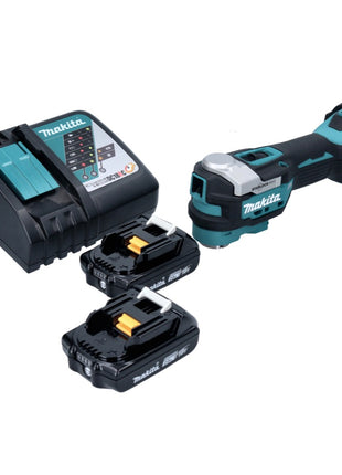 Utensile multifunzione a batteria Makita DTM 52 RA 18 V Starlock Max Brushless + 2x batteria ricaricabile 2,0 Ah + caricabatterie
