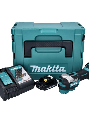Utensile multifunzione a batteria Makita DTM 52 RA1J 18 V Starlock Max Brushless + 1x batteria ricaricabile 2,0 Ah + caricabatterie + Makpac