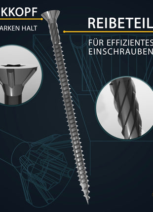 FORTE Tools Universal Holzschraube 3,0 x 30 mm T10 2000 Stk. ( 4x 000040113859 ) silber verzinkt Torx Senkkopf Vollgewinde - Toolbrothers