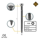 FORTE Tools Universal Holzschraube 3,0 x 30 mm T10 2000 Stk. ( 4x 000040113859 ) silber verzinkt Torx Senkkopf Vollgewinde - Toolbrothers